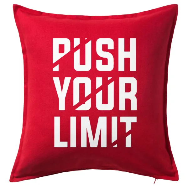 Push your limit — Μαξιλάρι καναπέ Κόκκινο 100% βαμβάκι, περιέχεται το γέμισμα (50x50cm)