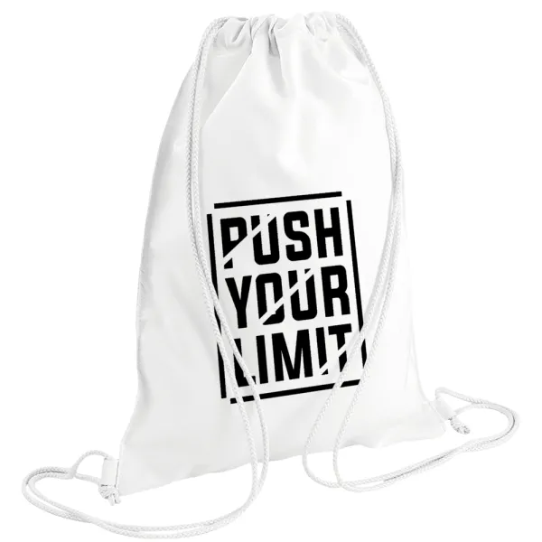 Push your limit — Τσάντα πλάτης πουγκί GYMBAG λευκή (28x40cm)