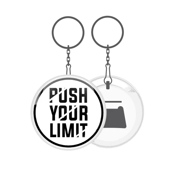 Push your limit — Metal keychain 5cm with bottle opener
