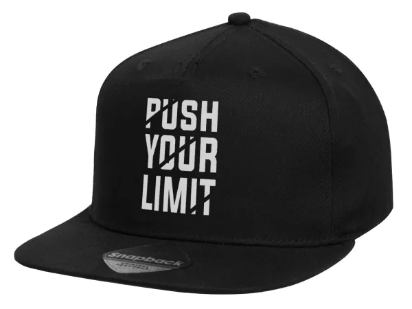 Push your limit — Children's Flat Snapback Hat, Black (100% COTTON, CHILD, UNISEX, ONE SIZE)
