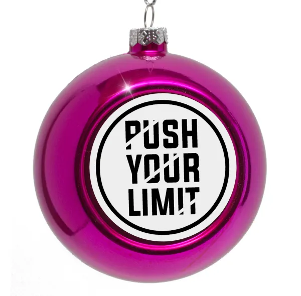 Push your limit — Purple Christmas tree ornament bauble 8cm