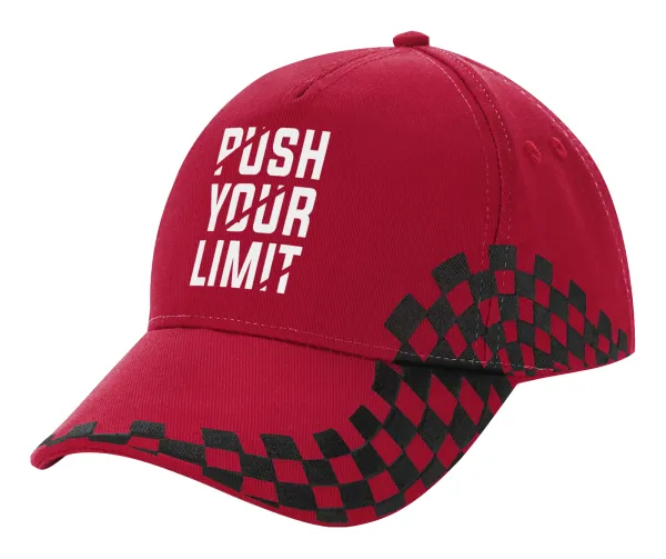 Push your limit — Adult Cap RACING Ultimate Red/Black, (100% COTTON DRILL, ADULT, UNISEX, ONE SIZE ADULT)