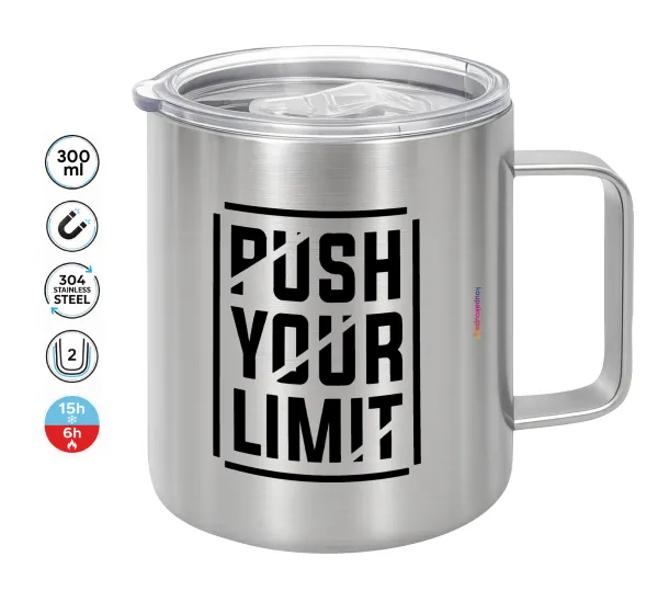 Push your limit — Double-walled stainless steel mug 300ml with temperature-retaining lid
