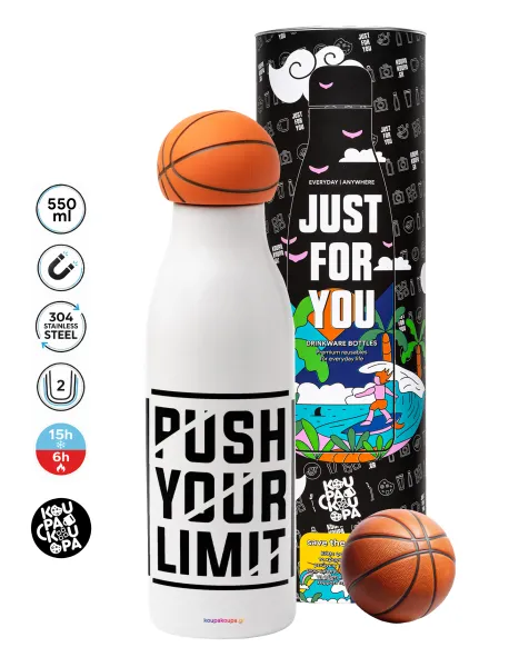 Push your limit — Μπάλα μπάσκετ μεταλλικό παγούρι θερμός, διπλού τοιχώματος, 550ml