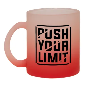 Push your limit, Κούπα γυάλινη δίχρωμη με βάση το κόκκινο ματ, 330ml