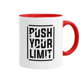 Push your limit, Mug colored red, ceramic, 330ml