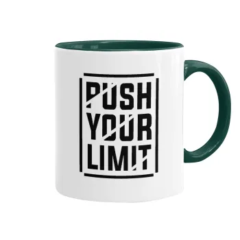 Push your limit, Κούπα χρωματιστή πράσινη, κεραμική, 330ml