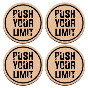 Push your limit, ΣΕΤ x4 Σουβέρ ξύλινα στρογγυλά plywood (9cm)