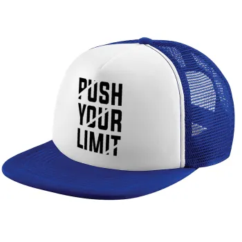 Push your limit, Καπέλο παιδικό Soft Trucker με Δίχτυ ΜΠΛΕ/ΛΕΥΚΟ (POLYESTER, ΠΑΙΔΙΚΟ, ONE SIZE)