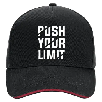 Push your limit, DRILL Adult Ultimate Hat BLACK/RED, (100% COTTON, ADULT, UNISEX, ONE SIZE)