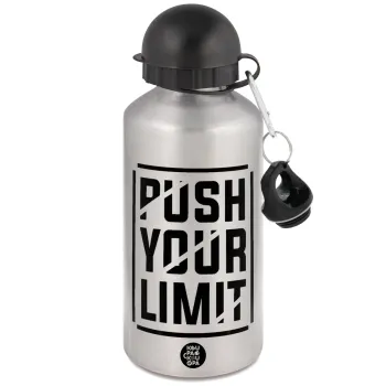 Push your limit, Metallic water jug, Silver, aluminum 500ml