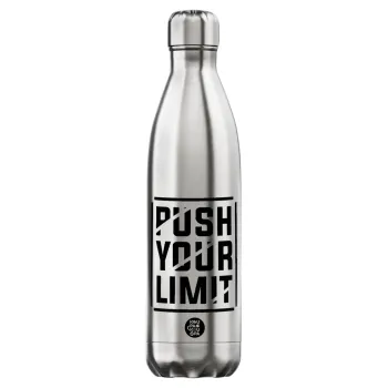 Push your limit, Μεταλλικό παγούρι θερμός Inox (Stainless steel), διπλού τοιχώματος, 750ml