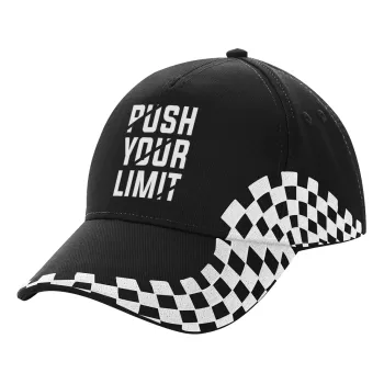 Push your limit, Καπέλο Ενηλίκων Ultimate ΜΑΥΡΟ RACING, (100% ΒΑΜΒΑΚΕΡΟ DRILL, ΕΝΗΛΙΚΩΝ, UNISEX, ONE SIZE)