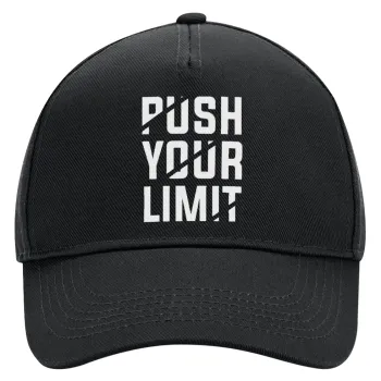 Push your limit, Adult Ultimate Hat BLACK, (100% COTTON DRILL, ADULT, UNISEX, ONE SIZE)