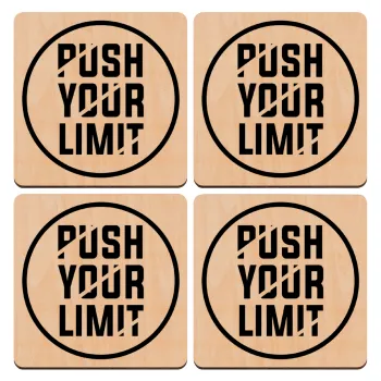 Push your limit, ΣΕΤ x4 Σουβέρ ξύλινα τετράγωνα plywood (9cm)