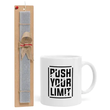 Push your limit, Easter Set, Ceramic Cup (330ml) & Easter aromatic flat candle (30cm) (GRAY)