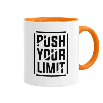 Push your limit, Κούπα χρωματιστή πορτοκαλί, κεραμική, 330ml