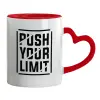Mug heart red handle, ceramic, 330ml