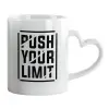 Mug heart handle, ceramic, 330ml