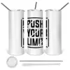 Tumbler stainless steel 600ml, with metal straw & cleaning brush