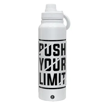 Push your limit, Θερμός 1L Ανοξείδωτο με Βάση Κινητού & Διπλά Τοιχώματα