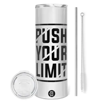 Push your limit, Tumbler stainless steel 600ml, with metal straw & cleaning brush