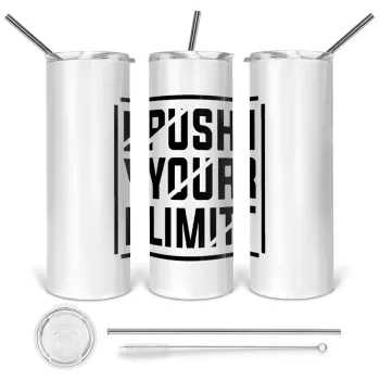 Push your limit, Tumbler stainless steel 600ml, with metal straw & cleaning brush