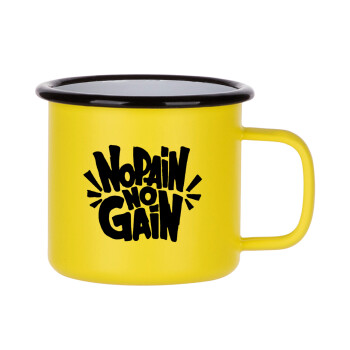 No pain no gain, Metallic enamel MATT Yellow cup 360ml