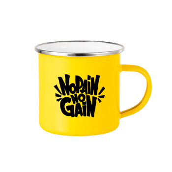 No pain no gain, Yellow Enamel Metallic Cup 360ml
