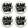 SET of 4 round wooden coasters (9cm)