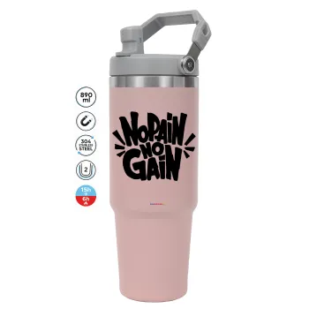 No pain no gain, ΡΟΖ χρώματος Θερμός Ανοξείδωτο 890ml (30oz) με χερούλι