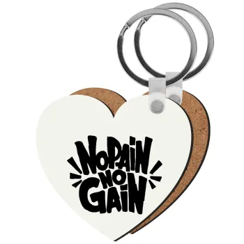 No pain no gain, Μπρελόκ Ξύλινο καρδιά MDF