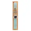 Easter Set, wooden keychain & aromatic flat Easter candle (30cm) (TURQUOISE)