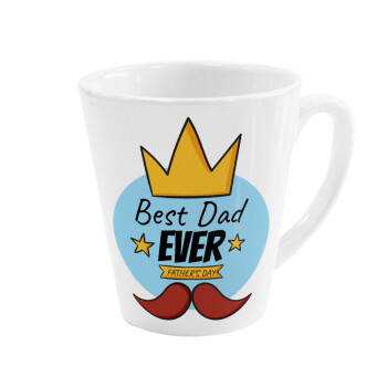 King, Best dad ever, Κούπα κωνική Latte Λευκή, κεραμική, 300ml
