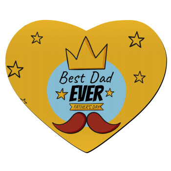 King, Best dad ever, Mousepad heart 23x20cm