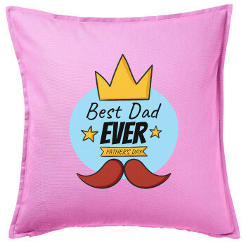 King, Best dad ever, Sofa cushion Pink 50x50cm includes filling