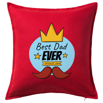 King, Best dad ever, Sofa cushion RED 50x50cm includes filling