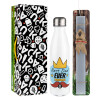 Easter candle, metallic white thermos bottle (500ml) & aromatic flat candle (30cm) (GRAY)