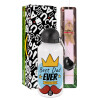 Easter Set, metallic aluminum bottle (500ml) & aromatic flat Easter candle (30cm) (PINK)
