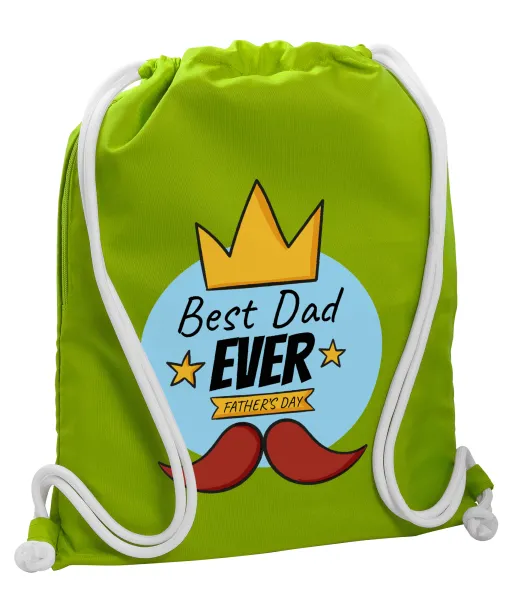 King — Τσάντα πλάτης πουγκί GYMBAG LIME GREEN, με τσέπη (40x48cm) & χονδρά κορδόνια