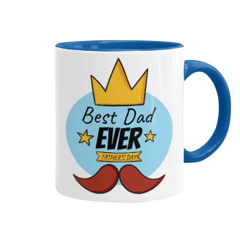 King, Best dad ever, Mug colored blue, ceramic, 330ml