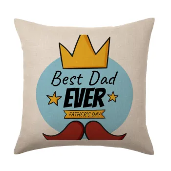 King, Best dad ever, Μαξιλάρι καναπέ ΛΙΝΟ 40x40cm περιέχεται το  γέμισμα