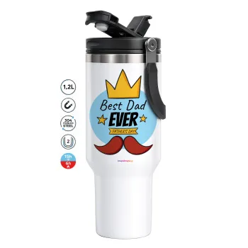King, Best dad ever, Mega Stainless steel Tumbler with lid, double wall 1,2L
