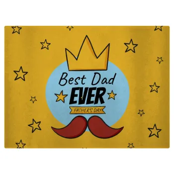 King, Best dad ever, Επιφάνεια κοπής γυάλινη (38x28cm)