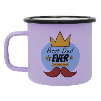 King, Best dad ever, Κούπα Μεταλλική εμαγιέ ΜΑΤ Light Pastel Purple 360ml