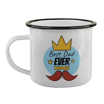 King, Best dad ever, Κούπα εμαγιέ με μαύρο χείλος 360ml