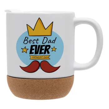 King, Best dad ever, Κούπα, κεραμική με βάση φελού και καπάκι (ΜΑΤ), 330ml