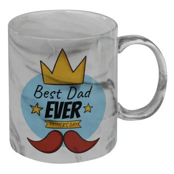 King, Best dad ever, Κούπα κεραμική, marble style (μάρμαρο), 330ml