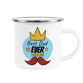 King, Best dad ever, Κούπα Μεταλλική εμαγιέ λευκη 360ml