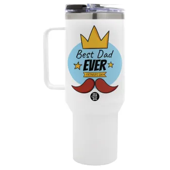 King, Best dad ever, Mega Stainless steel Tumbler with lid, double wall 1,2L